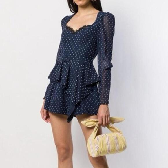 Self-Portrait polka dot corset romper size 2 - Picture 1 of 7